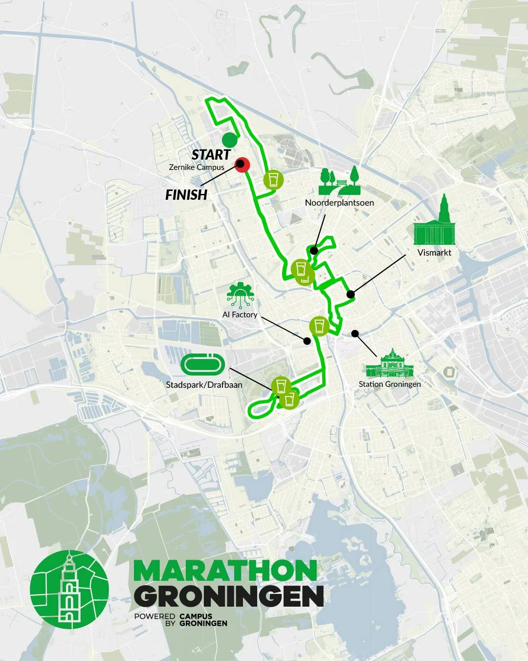 Parcours marathon groningen